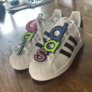 Adidas Superstar White with Black Stripes Sneakers